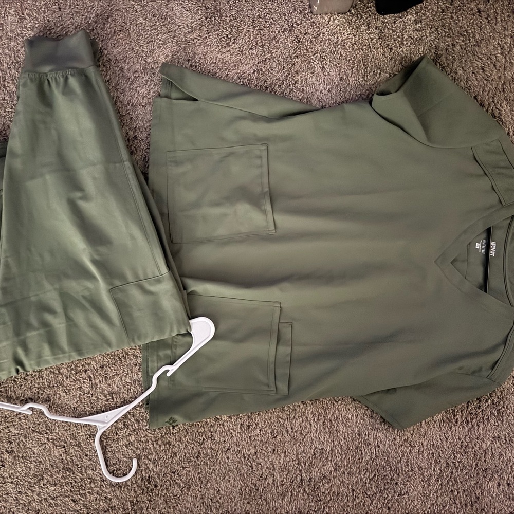 Olive green scrubs